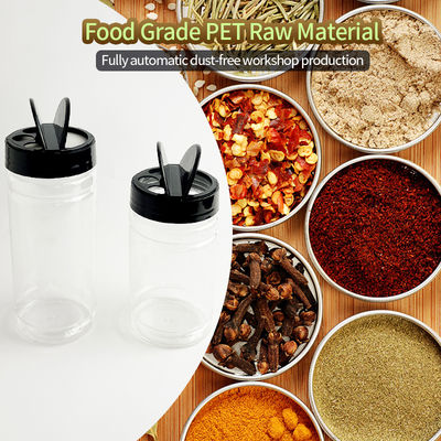 Wholesale Sample Provided Plastic Spice Jars Bottles Containers With Black Lid Perfect for Storing Spice and Powders