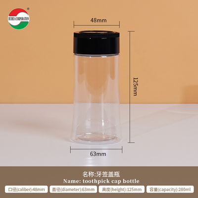 Food Grade Wholesale PET Plastic Spice Jar Seasoning Bottle With PP Butterfly Lid For Salt And Pepper Shaker