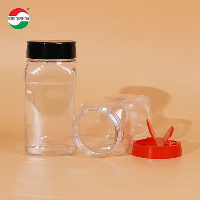 Kitchen Plastic Food Grade PET Container For Spices Salt Shaker Jars And Spices Flip Top Shaker Bottles