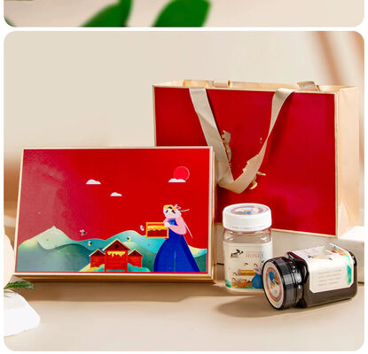 High Quality Luxury Paper Cardboard Honey Jar Bottle Packaging Black Elegant Magnetic Honey Box