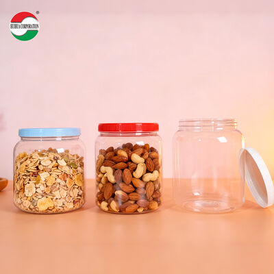 2000ml 2200ml 2625ml Wide Mouth Candy Jar Plastic PET Storage Container Packaging with Screw Cap