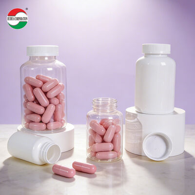 Transparent Medicine Bottle Lightweight Durable HDPE Plastic Bottle Screw Cap Cylindrical Shape Customizable Printing Suitable Containing