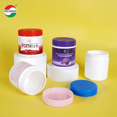 Custom Logo White HDPE Supplement Bottle Child Resistant Cap and Vitamin Capsule Medicine Bottle