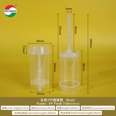 Economical Food Grade Sushi Push Pop up Plastic Tube Custom New Design PP Plastic Bottle Packaging for Cake Jelly