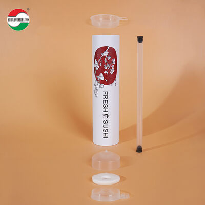 OEM 52mm 220mm Sushi Push-Up Tube and PP Sauce Tube Set for Soy Sauce Syrup Take away Condiments Food Packaging Length