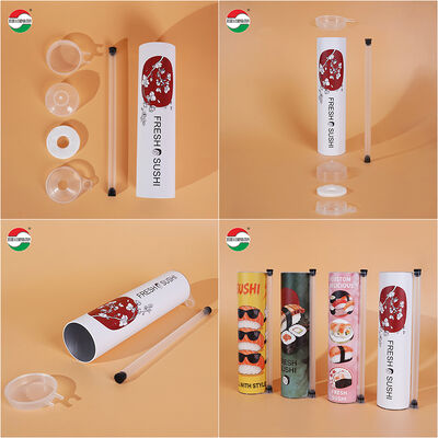 Food Grade Sushi Push Pop Paper Tube Kraft Foil Lined 52mm 220mm Custom Height OEM Wholesale Distributor Supply