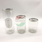 250ml Cylinder Transparent Plastic Soft Drink Cans With Lid SGS FDA QS