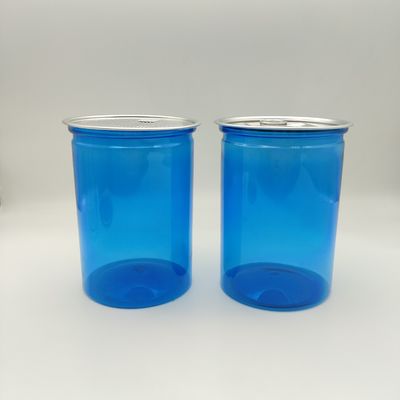 Big Container Blue Color PET Easy Open Jar Food Cans Storage Candy