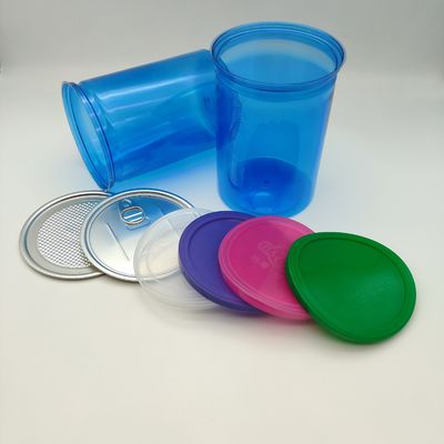Big Container Blue Color PET Easy Open Jar Food Cans Storage Candy