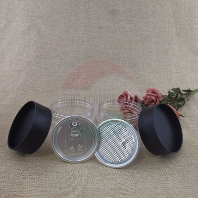 Black Lid Plastic Jars PET Material Transparent Storage Cans Food Packaging And Sub-Packaging For Storage Boxes