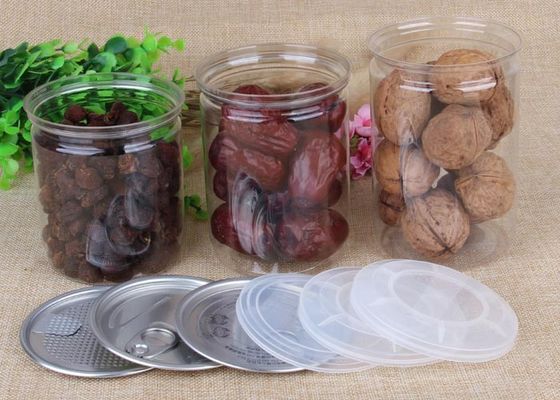 পিই টি টিউব ক্যান পরিষ্কার পোষা Jars অ্যালুমিনিয়াম চা / কফি জন্য সহজ ওপেন শেষ