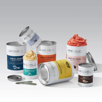 High Quality Wholesale Ice Cream Round Circular Box Empty Biodegradable Kraft Craft Cylinder Eco-Friendly Paper Tube Packaging With Metal Lid