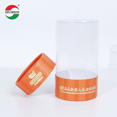OEM Customized UV Gold Stamping Printing Cardboard Paper Tube Can Packaging with Clear PVC Window for Gift Toy Doll