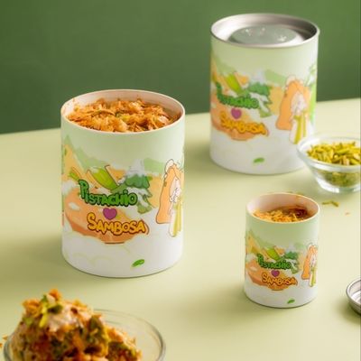 Top Metal Move Lid Can Embossed Logo Paper Cans Packaging for Recyclable Ice Cream Eco-friendly