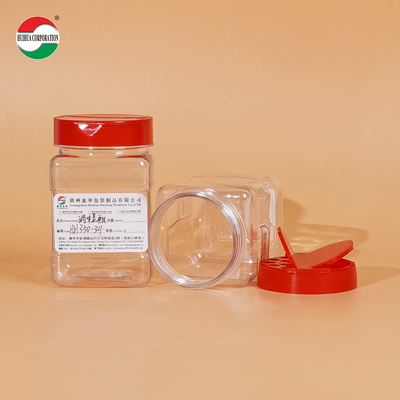 350ML Plastic Shaker Bottle Pet Packing Shaker Plastic Spice Jars/Containers With Flip Top Lid