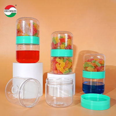 250ml 300ml 350ml 400ml Food Grade Double Sides PET Plastic Bottle for Soft Candy Cookie Dried Fruit Nut Snack Storage