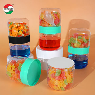 250ml 300ml 350ml 400ml Food Grade Double Sides PET Plastic Bottle for Soft Candy Cookie Dried Fruit Nut Snack Storage