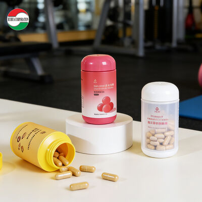 কারখানার প্রত্যক্ষ বিক্রয় এইচডিপিই মেডিসিন প্লাস্টিকের বোতল ভিটামিন সম্পূরক জন্য গ্যাসকেট সঙ্গে পিল খালি জার প্যাকেজিং