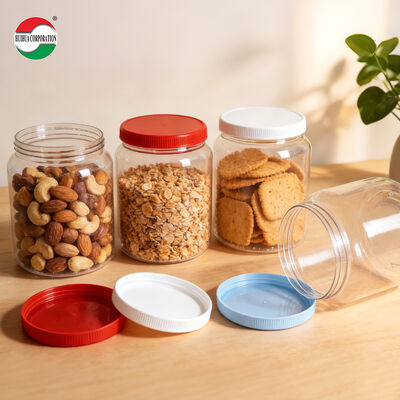 2000 মিলি 2200 মিলি 2625 মিলি প্রশস্ত মুখের ক্যান্ডি জার প্লাস্টিকের পিইটি স্টোরেজ কন্টেইনার স্ক্রু ক্যাপ সহ প্যাকেজিং