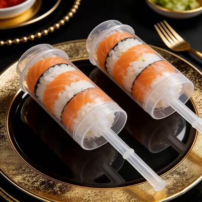 Food Grade Custom logo PP Plastic Sushi Push up pop Tube Shooter Cylinder Container Cup for Cake with Lid