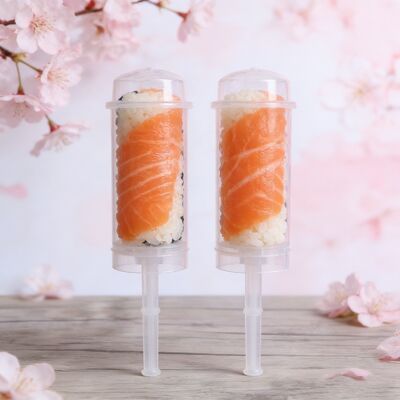 PP Plastic Takeout Sushi Roll Push up pop Tube Packaging Shooter Cup Cylinder Container with Lid