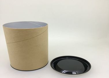 Anti - Rust Paper Tube Packaging With Metal Lid / Tea Tin Paper Cylinder Containers