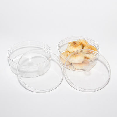 Transparent Food Grade Round Container PET Plastic Box With Clear Lid
