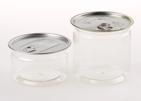 সীল পরিষ্কার প্লাস্টিক সিলিন্ডার বায়ুরোধী সহজ-খোলা প্লাস্টিক পিইটি পানীয় ক্যান